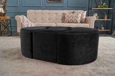 Pufë Alya, Atelier del Sofa, anthracite dhe rozë, set prej 2 copash
