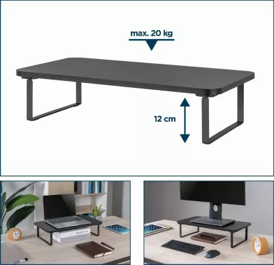 Mbajtëse tavoline GEMBIRD MS-TABLE-03 për monitor/laptop, e zezë