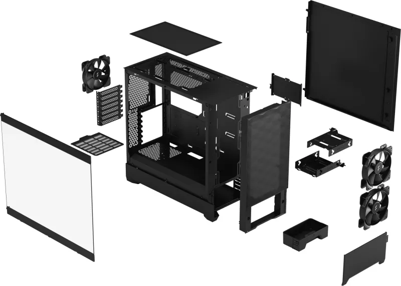 Kasë Fractal Design Pop Air, Tower, PC, ATX, micro ATX, Mini-ITX, e zezë