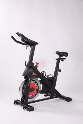 Biçikletë statike indoor ART.IS sport AS1 (AS8723), rrotë fluturimi 6 kg, Bluetooth Kinomap/Zwift, ngarkesë max 120 kg, e zezë/kuqe