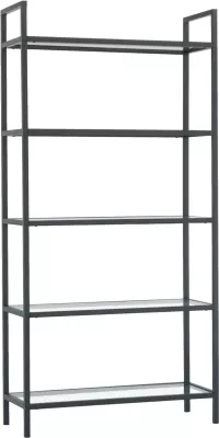 Raft librash Hanah Home, K100, ngjyrë e zezë, 80x165x30 cm