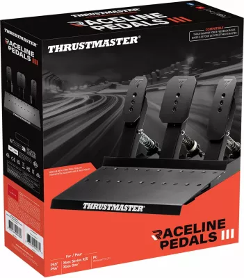 Set pedalash Thrustmaster Raceline Pedals III LC, 3-pedalësh, metalik, për PC/PS5/PS4/Xbox One/Xbox Series X|S, zi
