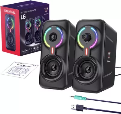 Altoparlantë ONIKUMA L6 gaming me Bluetooth 5.0, RGB, 10W, të zinj