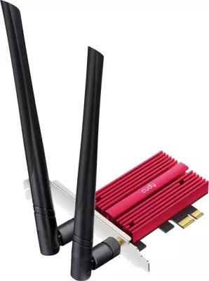 Kartë rrjeti Cudy WE9300, PCI, Wireless/Bluetooth, me antena të jashtme, e kuqe