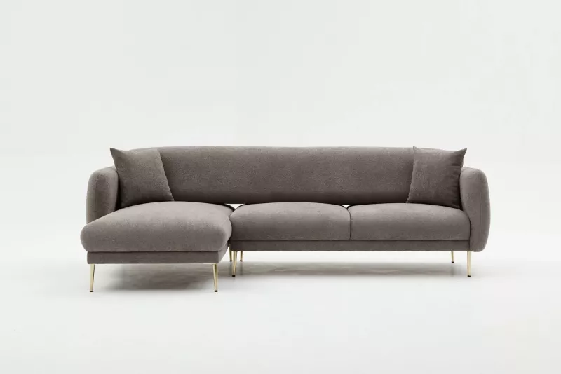 Kënd-sofë krevati Atelier del Sofa, Simena, kënd majtas, ngjyrë gri-ari