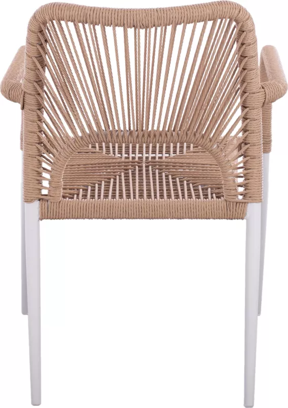 Karrige alumini e bardhë me litar PE bezhë FH5771.01 55Χ63Χ82 cm