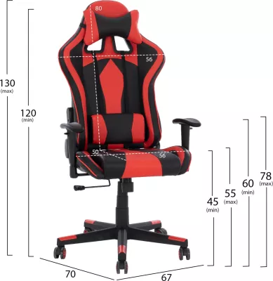 Karrige gaming DOCKS FH1162.01, e zezë/e kuqe