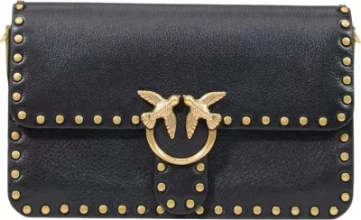 Çantë krahu për femra Pinko Love One Slouchy CL Studs Small 107664 A2JG, e zezë