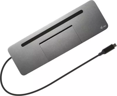 Doking stacion i-tec USB-C Metal Ergonomic 4K 3x Display, DP HDMI VGA LAN Audio, Power Delivery 85W, me karikues universal 100W