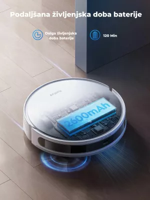 Robot fshesë me korrent Honiture T10 3-në-1 6000Pa LiDAR 2600mAh, e bardhë