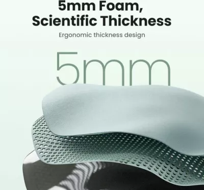 Mauspad ergonomik UGREEN 25243 me mbështetëse kyçi, 220x245mm, memory foam, e gjelbër