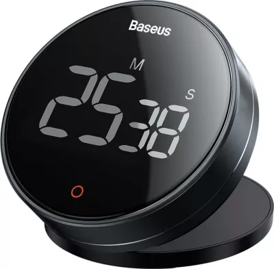 Timer digjital Baseus FMDS000013, ekran LED, magnet, 3 nivele zëri, i zi