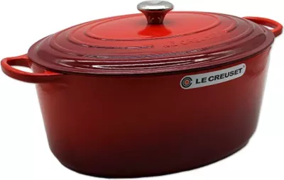 Rostierë ovale, Le Creuset, Signature 40 cm (21178400602430), gize e smaltuar, e kuqe cherry