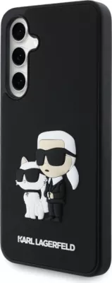 Mbështjellës Karl Lagerfeld 3D Rubber Karl&Choupette për Samsung Galaxy S24 FE, i zi