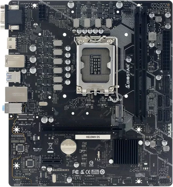 Pllakë amë Biostar H610MH D5, Intel, LGA 1700, DDR5, micro ATX