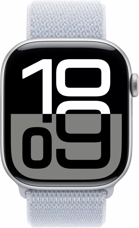 Smartwatch Apple Watch Series 10 GPS + Cellular 46mm, 64 GB, ngjyrë argjendi me rrip blu