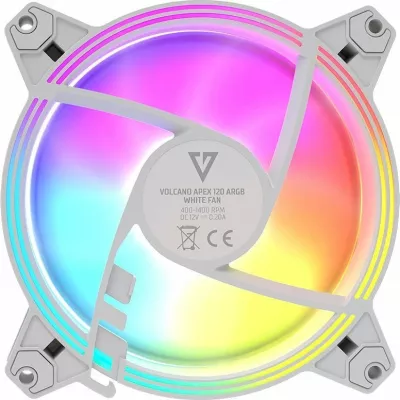 Ventilator kasë PC Modecom Volcano Apex 120 ARGB Reverse FAN-APEX-120R-ARGB-20 120mm 4-pin PWM i bardhë, 1 copë