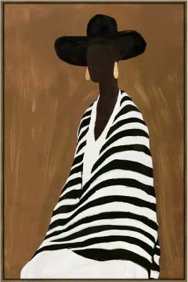 Pikturë dekorative me kornizë, Elegancë e përjetshme, kanavacë, kafe-bezhë-e zezë, 80x120x4 cm