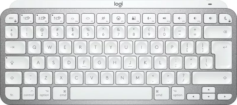 Tastierë mini Logitech MX Keys Mini për Mac, wireless, Bluetooth, LED, bardhë