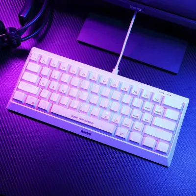 Tastierë mekanike gaming Marvo KG962G Hecate 61R (60%, 61 taste), USB-C, rainbow backlight, e bardhë