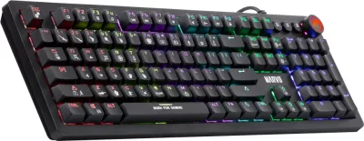 Tastierë mekanike Marvo KG917, RGB, full size 107 tasta, switch Blue, me kabllo, e zezë