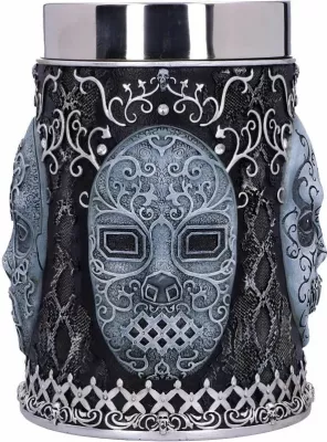 Krigllë koleksionuese NEMESIS NOW Harry Potter Death Eater, rezinë/çelik inox, insert i heqshëm, e zezë/gri