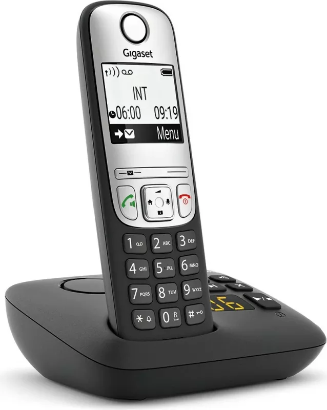 Telefon fiks pa kabllo Gigaset A690A, regjistrues automatik, libër telefoni 100 kontakte, i zi