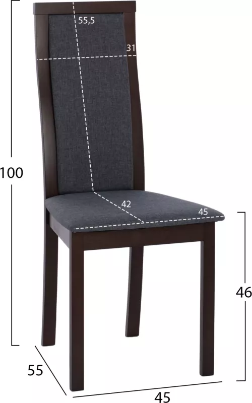 Karrige dru ahu, ngjyrë arre, FH9257.01, 45x55x100 cm, set prej 2 copë