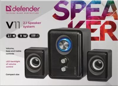 Altoparlantë kompjuteri Defender V11, të zi