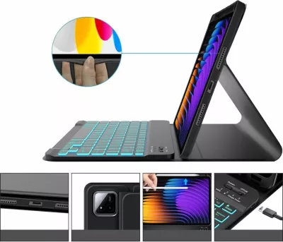 Mbështjellës me tastierë Bluetooth Tech-Protect SC Pen për Xiaomi Pad 7 / 7 Pro, i zi