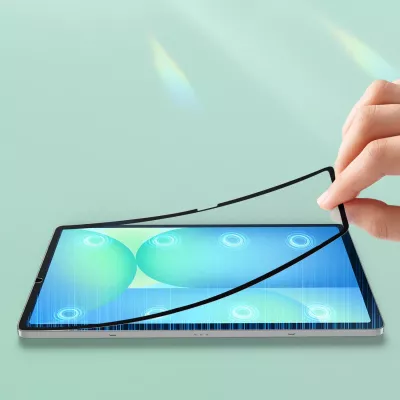 Film mbrojtës mat për tablet Samsung Galaxy Tab S10 FE/S9/S9 FE/S8/S7, Dux Ducis Naad Paperlike, transparent me kornizë të zezë