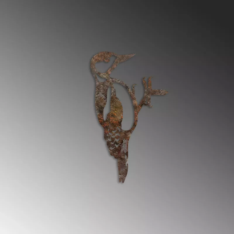 Objekt dekorativ për kopsht, zog në degë, ngjyrë kafe, Aberto Design, 18x30cm