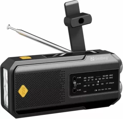 Radio survival SANDBERG Survivor Radio All-in-1 2000 (421-04) powerbank 2000 mAh, AM/FM, solar, dinamo, dritë LED, e zezë