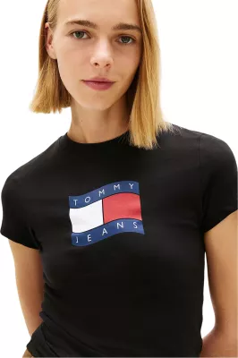 Maicë për femra Tommy Hilfiger Jeans DW0DW22781, e zezë [Madhësia: S]