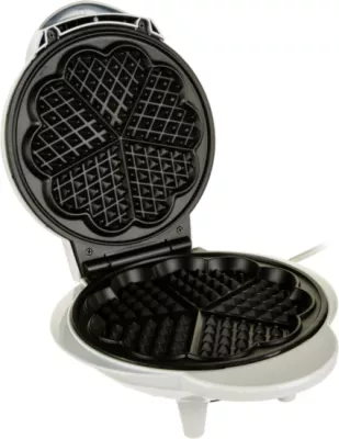 Pjekës waffle Camry CR3022 1000 W, 5 waffle në formë zemre, shtresë qeramike jo-ngjitëse, i bardhë
