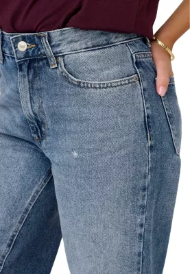 Xhinse të gjera për femra Only ONLELLA MW WIDE FOLD UP DNM TAI519 NOOS 15344976, blu denim [Madhësia: M]