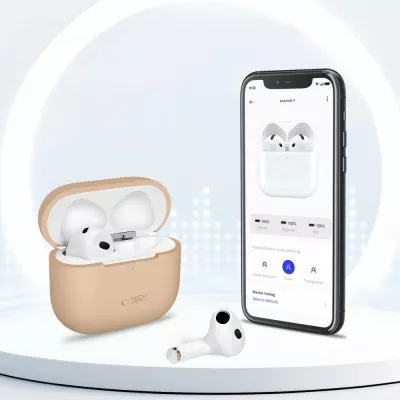 Mbështjellës silikoni Tech-Protect për Apple AirPods 4, Gri