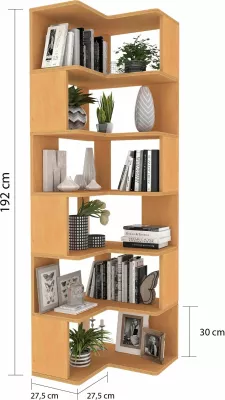 Set tavoline pune me raft librash, ngjyrë teak, Skye Decor, CPT4802-150