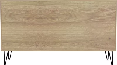 Bufe CABRON FH8874.12 melaminë në ngjyrë Sonama-mermer i zi dhe këmbë metalike të zeza 142x40x83H cm