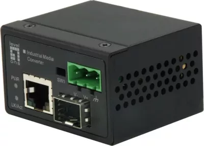 Konvertues mediash LevelOne RJ45 në SFP, Ethernet i shpejtë, i zi