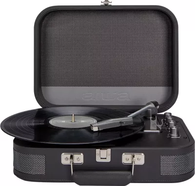 Gramofon Aiwa Vintage VPX-1951TN, Bluetooth 5.0, USB, altoparlantë të integruar, i zi