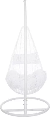 Fole varëse MILLIE FH5996.03 metal-sintetik ratan & jastëkë në të bardhë Φ95x195Hcm
