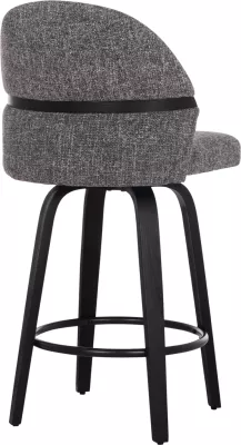 Karrige për bar rrotulluese DEKKER FH18250.03, dru i zi, material gri, 48x54x96cm, set prej 2 copë