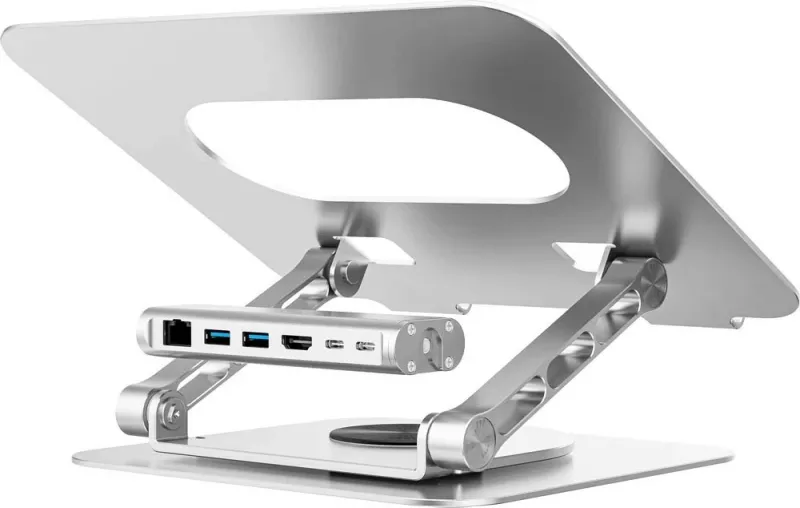 Podstavec laptop Unitek me hub USB-C HDMI 4K, gri