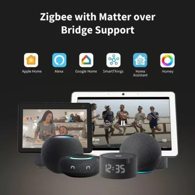 Switch smart Aqara Display Switch V1 EU WS-K02D, ekran 2.08\", Zigbee/Matter, 4 butona, i bardhë, 1 copë