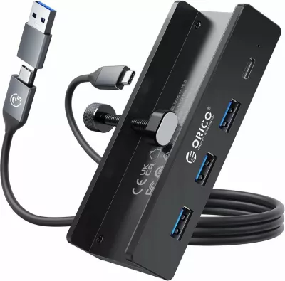 Hub USB Orico MH4PC-10-BK-BP 1x USB-C + 3x USB-A USB 3.2 Gen1 5Gbps, i zi