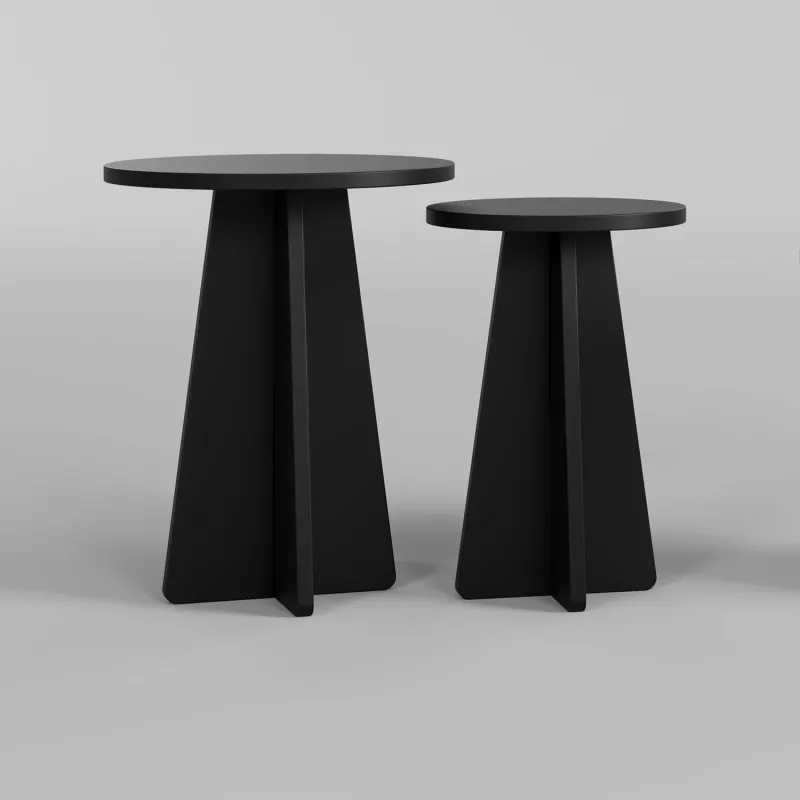 Set tavolinash kafeje Hanah Home, Mushroom 2, e zezë
