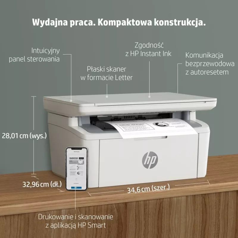 Printer HP LaserJet MFP M140w, i bardhë e zi