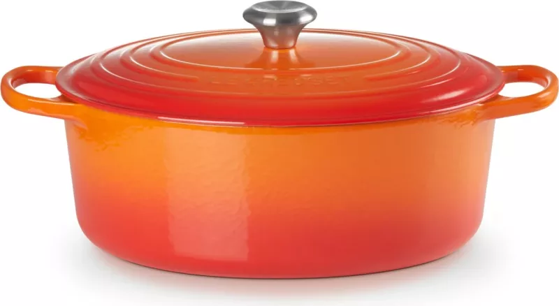 Tenxhere Le Creuset Signature 7.5L ovale, gize, portokalli