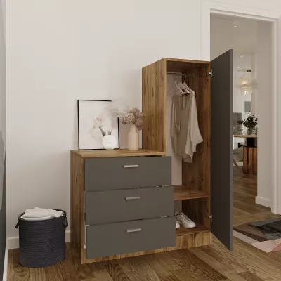 Dollap multifunksional Skye Decor, Cc6-Aa, ngjyrë pishë Atlantike dhe antracit